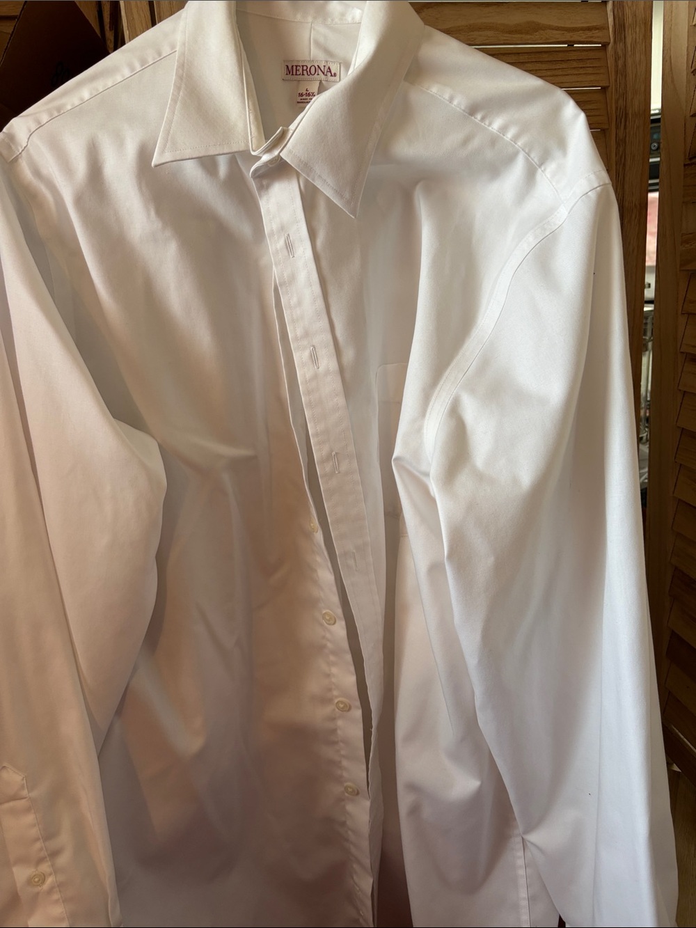 Merona Men's White Spread Collar Dress Shirt Large